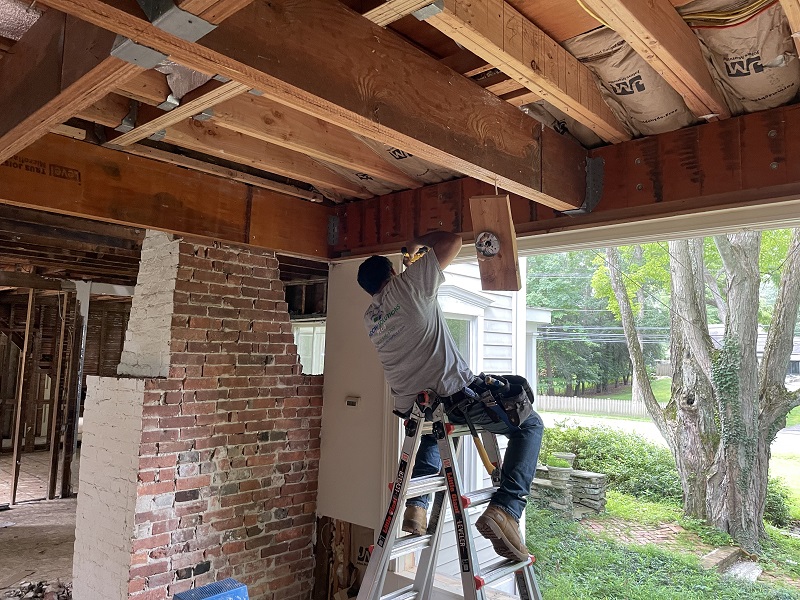 Reframing the wall for a door 